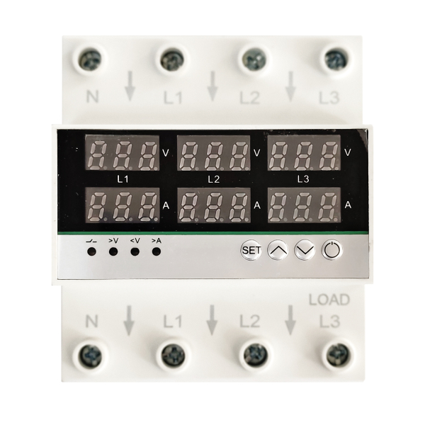 Фото - Реле захисту 3-х фазне напруга/струм 100A 0-500V (L1-L3)/N, 6парам.