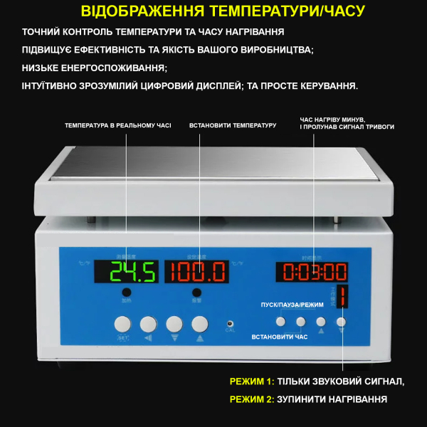 Фото - Станція нагрівальна (нагрівальний стіл) B215, 200*150мм, 700Вт 220В для пайки плат