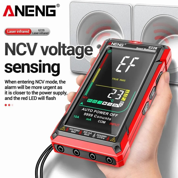 Фото - Мультиметр Aneng 622B 1000V AC/DC Voltage, 10A AC/DC Current, NCV, VA кольоров.дисплей, True RMS, Smart, лазерний індикатор