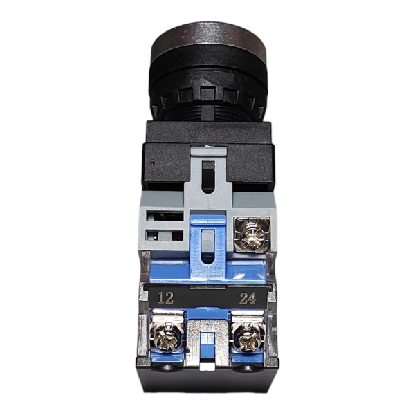 Фото - Кнопка з підсв. LA38-11D жовта 220VAC 1NO/1NC без фікс.