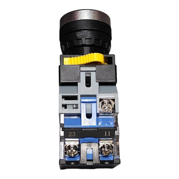 Фото - Кнопка з підсв. LA38-11D жовта 220VAC 1NO/1NC без фікс.