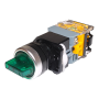 Перемикач з підсв. LA38-11X2D 2 пол. зел. 24VAC/DC 1NO/1NC  з фіксацією
