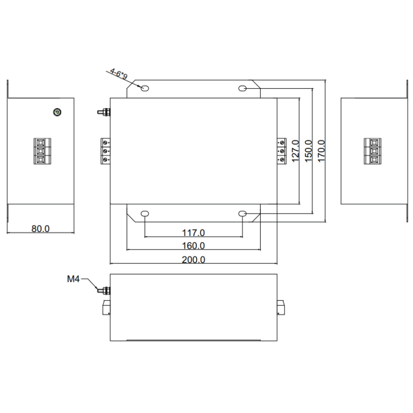 Фото - Фільтр ВЧ EMI 250/440VAC YX84G4-50A-T