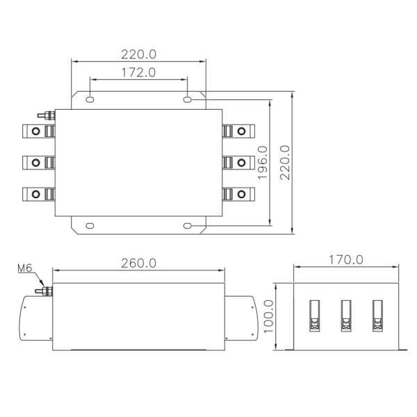Фото - Фільтр ВЧ EMI 250/440VAC YX84G6-100A-T