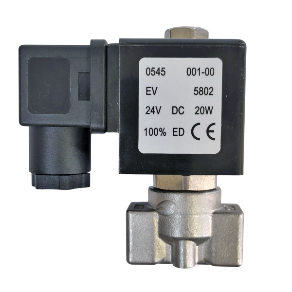 Фото - Клапан нерж. 1/8G, SS304, 0-30Bar, Viton/PTFE, 24VDC, нормально закр.