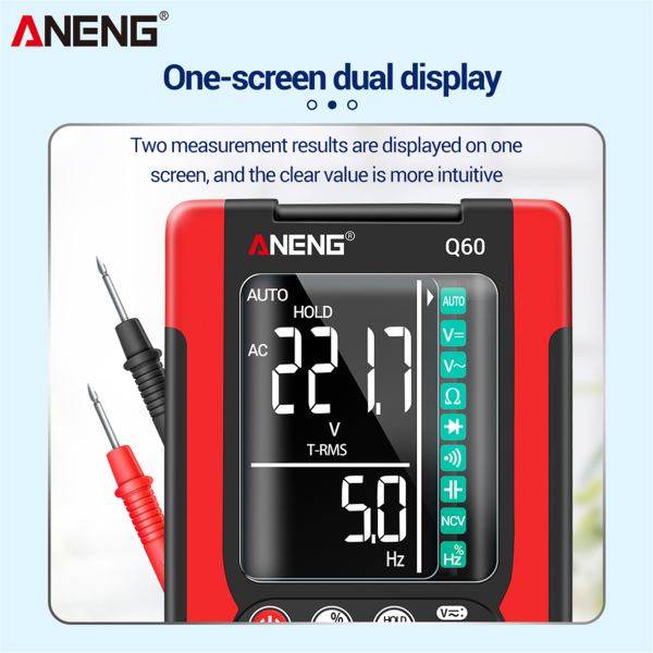 Фото - Мультиметр Aneng Q60 750V AC/ 600V DC Voltage, NCV, LCD з підсвіткою, True RMS, Smart, голосове управління