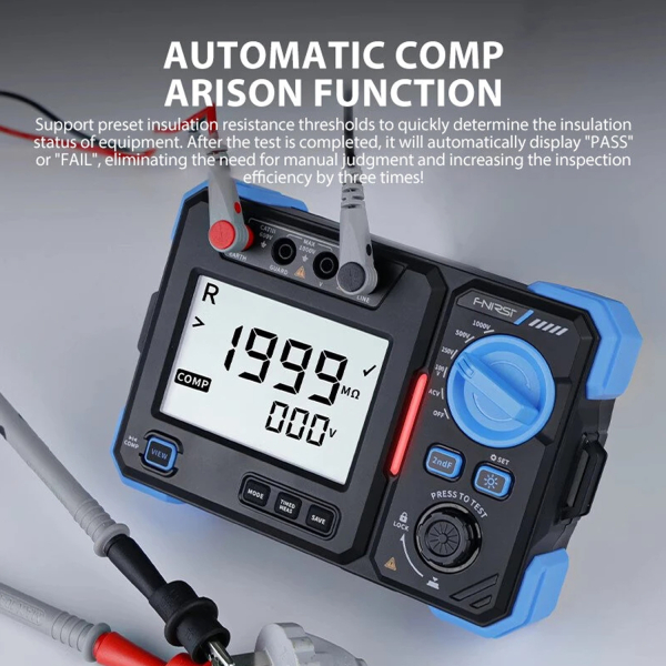 Фото - FNIRSI MRT-1050 тестер опору ізоляції, 100-1000V, 0.1MΩ–20GΩ 