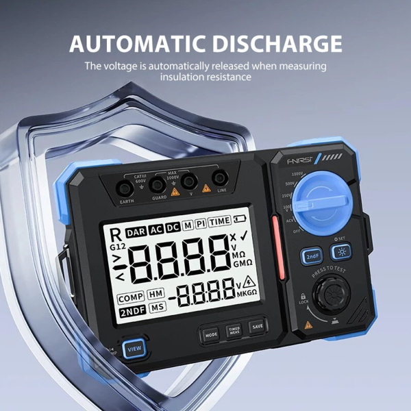 Фото - FNIRSI MRT-1050 тестер опору ізоляції, 100-1000V, 0.1MΩ–20GΩ 
