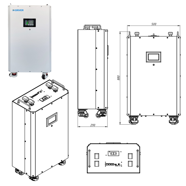 Фото - Акумуляторна батарея LiFePo4 16Квт, 314Ah 51.2V, 100% нові комірки CALB 314Аh Grade A, компресія, активна BMS JK-PB2A16S-20P с BT додатком та 4.3 сенсорним дисплеєм, на колесах