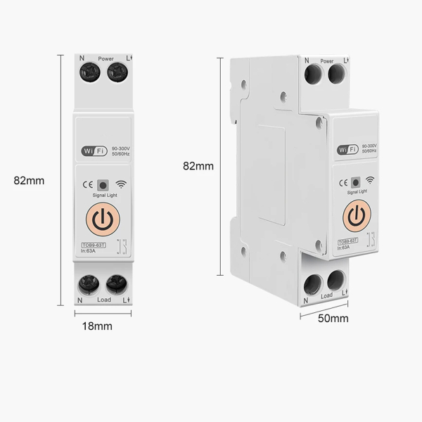 Фото - Розмикач 63А 220V AC Tuya WiFi на DIN рейку ORANGE