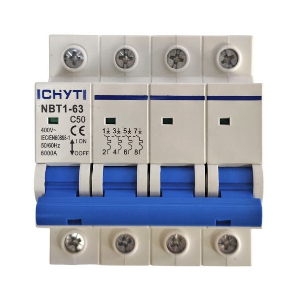 Фото - Автоматичний вимикач 4полюси 50А DIN рейка CHYT NBT1-63