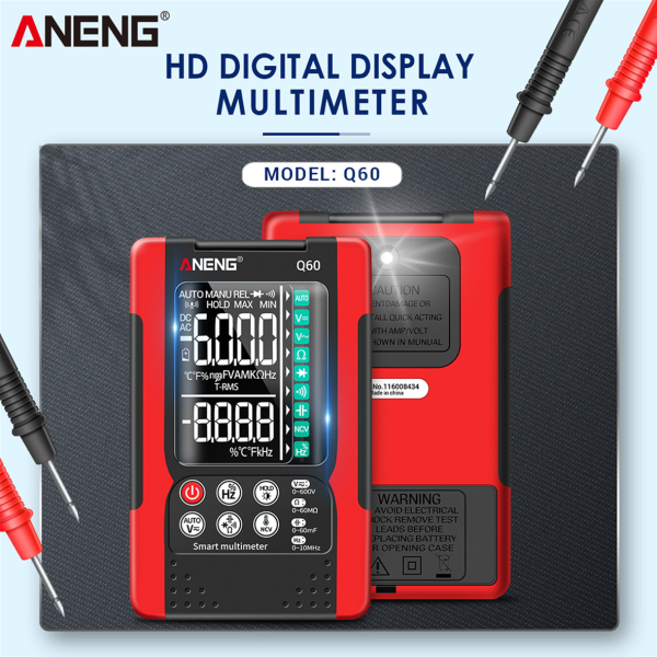 Фото - Мультиметр Aneng Q60 750V AC/ 600V DC Voltage, NCV, LCD з підсвіткою, True RMS, Smart, голосове управління
