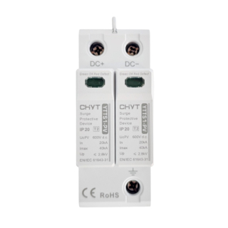 Фото - Обмежувач перенапруги SPD DC 600V 20~40KA 2полюси CHYT YTTS1-PV