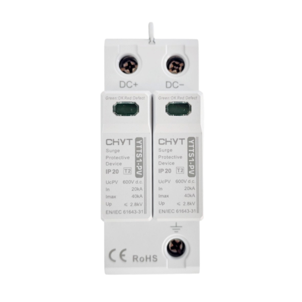 Фото - Обмежувач перенапруги SPD DC 600V 20~40KA 2полюси CHYT YTTS1-PV