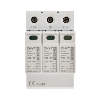 Фото - Обмежувач перенапруги SPD DC 1000V 20~40KA 3полюси CHYT YTTS1-PV