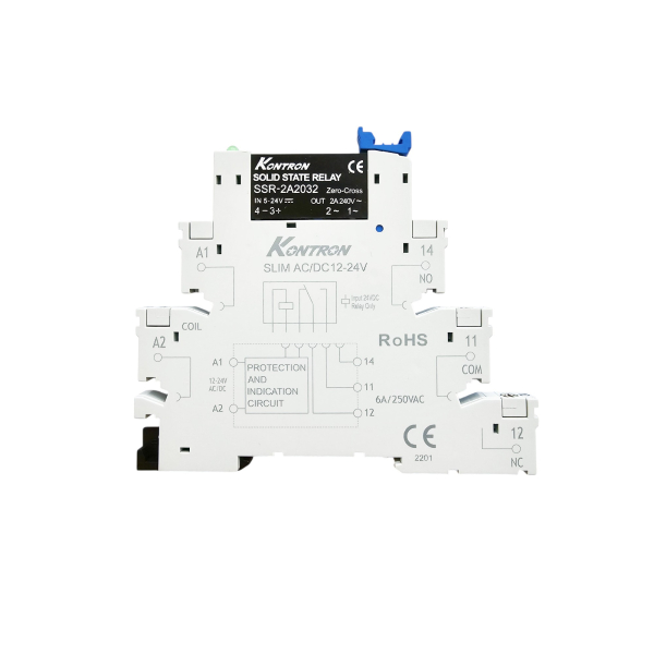 Фото - SSR Kontron реле комутації з колодкою 5-24DC IN 2A 240VAC OUT